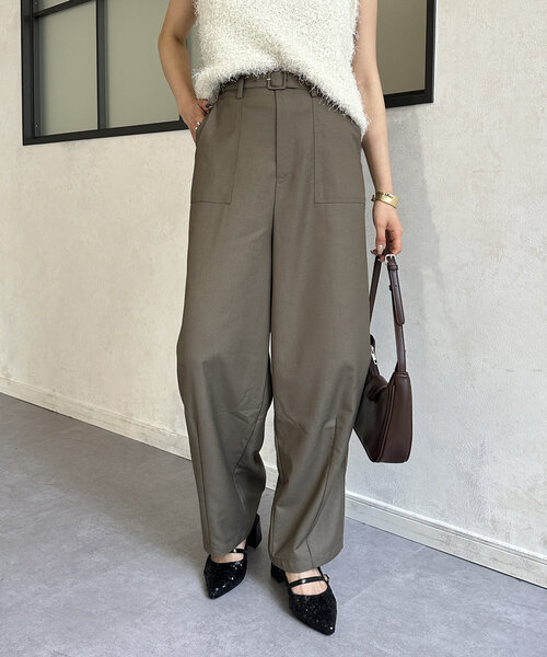 Thevon（ゼボン）の「ベルト付きコクーンパンツ（その他パンツ・レディース・カーキ/ネイビー/ベージュ・M/S）」の2枚目の写真