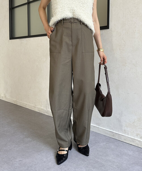 Thevon（ゼボン）の「ベルト付きコクーンパンツ（その他パンツ・レディース・カーキ/ネイビー/ベージュ・M/S）」の5枚目の写真