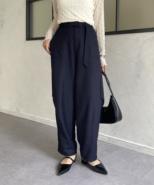 Thevon（ゼボン）の「ベルト付きコクーンパンツ（その他パンツ・レディース・カーキ/ネイビー/ベージュ・M/S）」の21枚目の写真