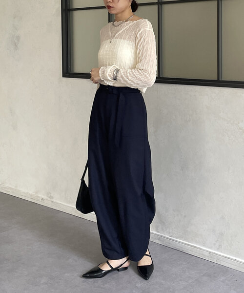 Thevon（ゼボン）の「ベルト付きコクーンパンツ（その他パンツ・レディース・カーキ/ネイビー/ベージュ・M/S）」の19枚目の写真