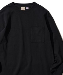 【Goodwear/グッドウェア】7.6オンス USAコットン 無地 ポケット付きロングスリーブクルーネックTシャツ