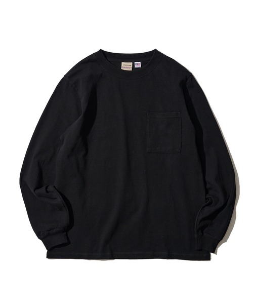 Goodwear（グッドウェア）の「【Goodwear/グッドウェア】7.6オンス USAコットン 無地 ポケット付きロングスリーブクルーネックTシャツ（Tシャツ/カットソー・メンズ・チャコールグレー/ブラック/ホワイト/ライトカーキ/ネイビー/グレイッシュベージュ・LARGE/X-LARGE/MEDIUM）」の9枚目の写真