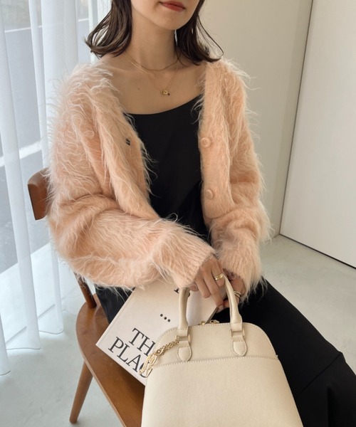 one after another NICE CLAUP（ワンアフターアナザーナイスクラップ）の「マシュマロ女子ニットカーディガン（カーディガン/ボレロ・レディース・ベージュ系その他/ピンク/オフホワイト/チャコールグレー・FREE）」の12枚目の写真