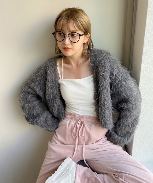 one after another NICE CLAUP（ワンアフターアナザーナイスクラップ）の「マシュマロ女子ニットカーディガン（カーディガン/ボレロ・レディース・ベージュ系その他/ピンク/オフホワイト/チャコールグレー・FREE）」の8枚目の写真
