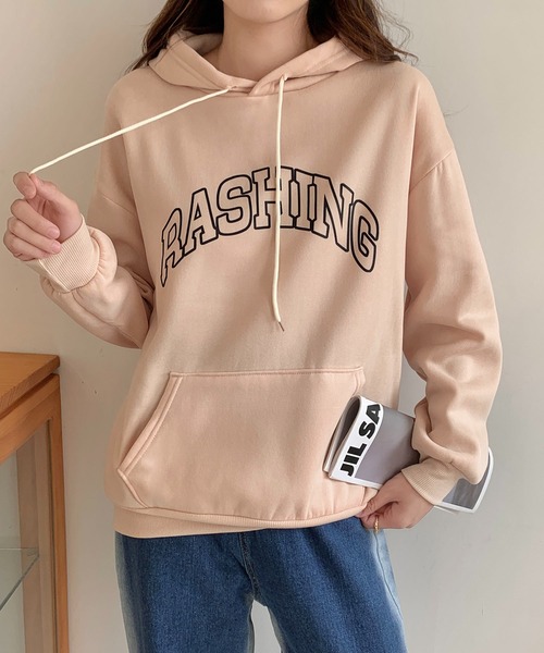 SHEPP（シープ）の「フロント ビッグロゴフードスウェットパーカー（パーカー・レディース・アイボリー/ダークグレー・XL/M/L/2XL）」の6枚目の写真