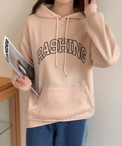 SHEPP（シープ）の「フロント ビッグロゴフードスウェットパーカー（パーカー・レディース・アイボリー/ダークグレー・XL/M/L/2XL）」の7枚目の写真