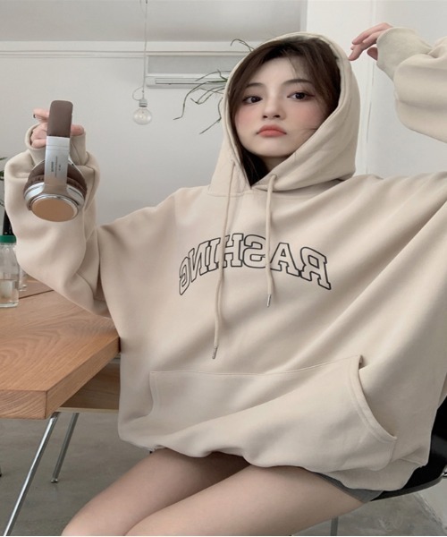 SHEPP（シープ）の「フロント ビッグロゴフードスウェットパーカー（パーカー・レディース・アイボリー/ダークグレー・XL/M/L/2XL）」の13枚目の写真