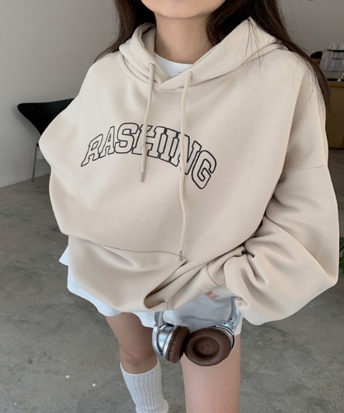 SHEPP（シープ）の「フロント ビッグロゴフードスウェットパーカー（パーカー・レディース・アイボリー/ダークグレー・XL/M/L/2XL）」の14枚目の写真