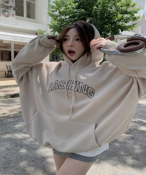 SHEPP（シープ）の「フロント ビッグロゴフードスウェットパーカー（パーカー・レディース・アイボリー/ダークグレー・XL/M/L/2XL）」の17枚目の写真