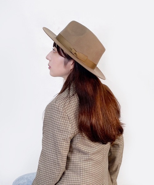 polcadot(ポルカドット)の「LONG BRIM FELT HAT/ロングブリム フェルトハット(ハット・レディース・ベージュ/ブラック/グレイッシュベージュ/アイボリー/グリーン・FREE)」の8枚目の写真