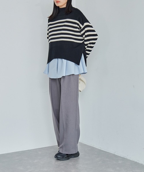 VIS(ビス)の「アシンメトリーフレアーシャツ(シャツ/ブラウス・レディース・ブラック/ブルー系その他5/サックスブルー/ホワイト・FREE)」の20枚目の写真