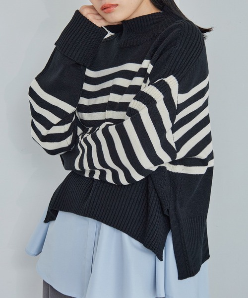 VIS(ビス)の「アシンメトリーフレアーシャツ(シャツ/ブラウス・レディース・ブラック/ブルー系その他5/サックスブルー/ホワイト・FREE)」の21枚目の写真