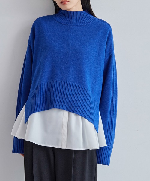 VIS(ビス)の「アシンメトリーフレアーシャツ(シャツ/ブラウス・レディース・ブラック/ブルー系その他5/サックスブルー/ホワイト・FREE)」の8枚目の写真