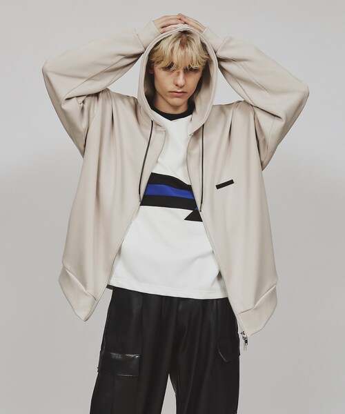 tk.TAKEO KIKUCHI（ティーケータケオキクチ）の「◆スーパールーズジップパーカー（パーカー・メンズ・チャコールグレー/ブラック/ライトベージュ/パープル系4・02/03）」の3枚目の写真