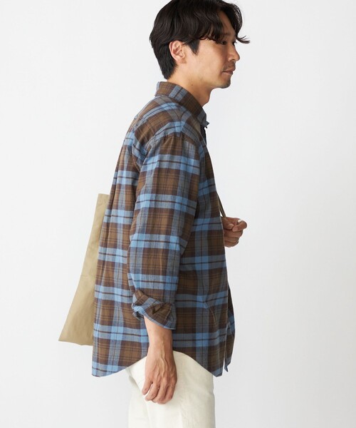 SHIPS(シップス)の「SHIPS: コットンビエラ チェック レギュラーカラー シャツ(シャツ/ブラウス・メンズ・ブラウン/ピンク/グレー/バイオレット・SMALL/MEDIUM/LARGE/X-LARGE)」の5枚目の写真