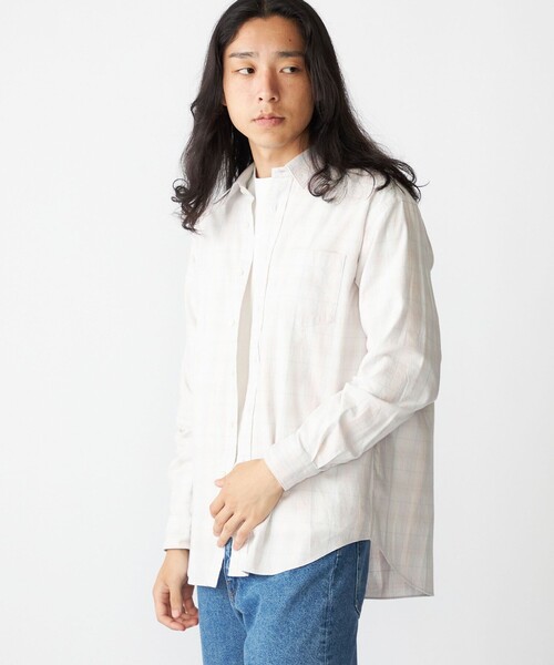 SHIPS(シップス)の「SHIPS: コットンビエラ チェック レギュラーカラー シャツ(シャツ/ブラウス・メンズ・ブラウン/ピンク/グレー/バイオレット・SMALL/MEDIUM/LARGE/X-LARGE)」の8枚目の写真