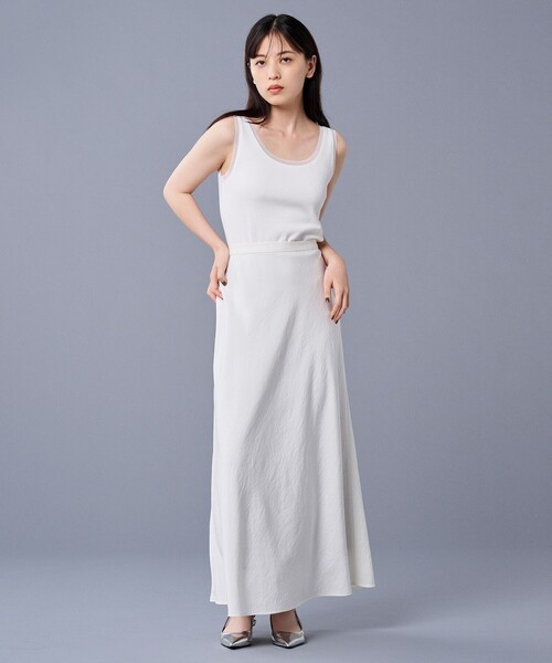 uncrave（アンクレイヴ）の「チュールコンビ タンクトップ（uncrave STANDARD）（Tシャツ/カットソー・レディース・ブラック系/ホワイト系・1/2）」の6枚目の写真