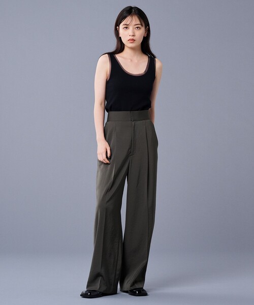 uncrave（アンクレイヴ）の「チュールコンビ タンクトップ（uncrave STANDARD）（Tシャツ/カットソー・レディース・ブラック系/ホワイト系・1/2）」の8枚目の写真
