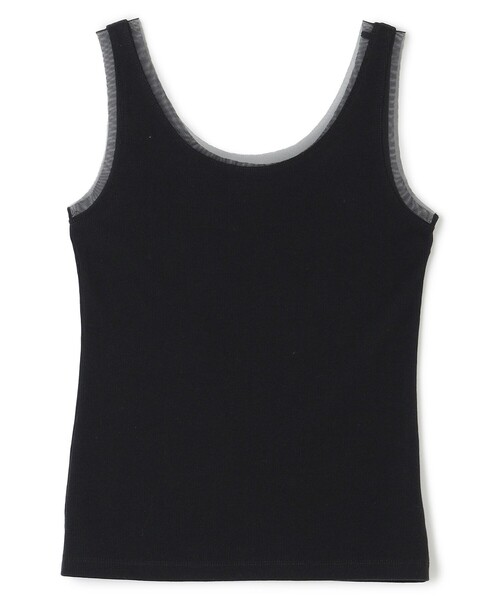 uncrave（アンクレイヴ）の「チュールコンビ タンクトップ（uncrave STANDARD）（Tシャツ/カットソー・レディース・ブラック系/ホワイト系・1/2）」の13枚目の写真