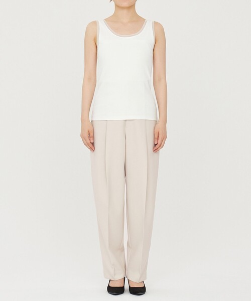 uncrave（アンクレイヴ）の「チュールコンビ タンクトップ（uncrave STANDARD）（Tシャツ/カットソー・レディース・ブラック系/ホワイト系・1/2）」の15枚目の写真
