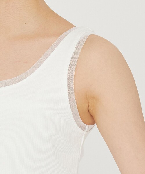 uncrave（アンクレイヴ）の「チュールコンビ タンクトップ（uncrave STANDARD）（Tシャツ/カットソー・レディース・ブラック系/ホワイト系・1/2）」の20枚目の写真