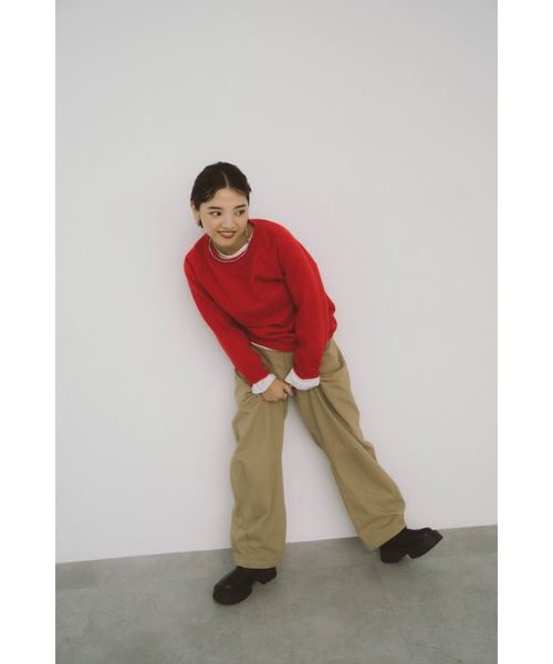 DRWCYS（ドロシーズ）の「ダブルウエストカーブパンツ（その他パンツ・レディース・ベージュ/ネイビー・SMALL/MEDIUM）」の4枚目の写真