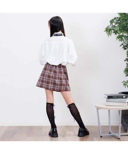 algy（アルジー）の「【セレモニー対応】リボンタイブラウス（シャツ/ブラウス・キッズ・オフホワイト/サックスブルー・SMALL/MEDIUM/X-SMALL/XX-SMALL）」の4枚目の写真