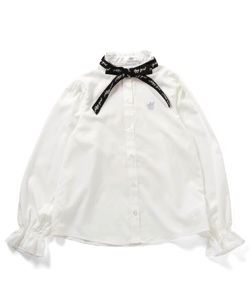 algy（アルジー）の「【セレモニー対応】リボンタイブラウス（シャツ/ブラウス・キッズ・オフホワイト/サックスブルー・SMALL/MEDIUM/X-SMALL/XX-SMALL）」の12枚目の写真