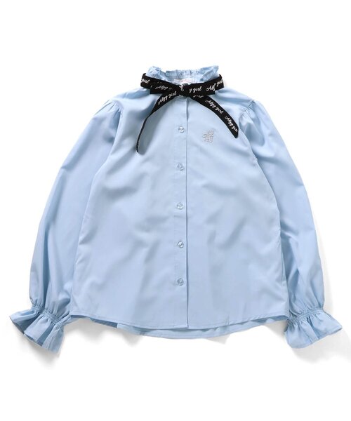 algy（アルジー）の「【セレモニー対応】リボンタイブラウス（シャツ/ブラウス・キッズ・オフホワイト/サックスブルー・SMALL/MEDIUM/X-SMALL/XX-SMALL）」の15枚目の写真