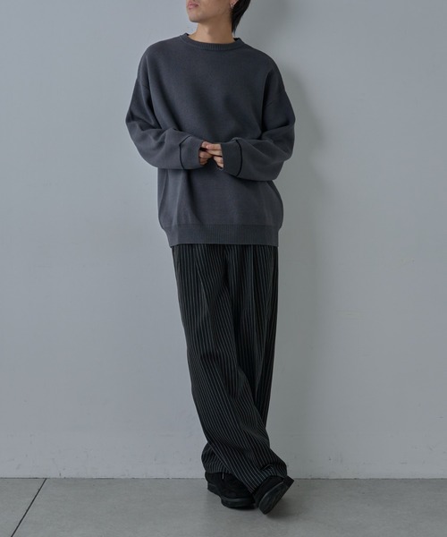 COLONY 2139（コロニートゥーワンスリーナイン）の「シャギーストライプ2タックワイドパンツ（スラックス・メンズ・グレー/ブラック・MEDIUM/LARGE）」の16枚目の写真