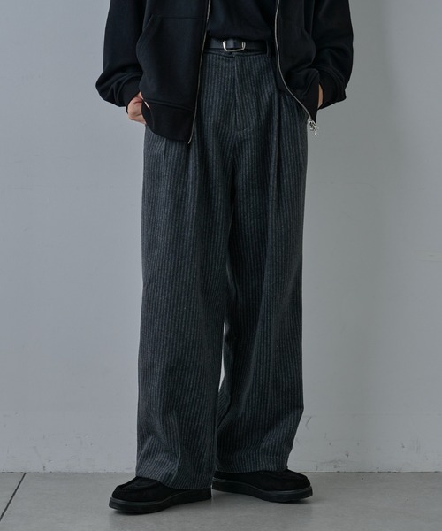 COLONY 2139（コロニートゥーワンスリーナイン）の「シャギーストライプ2タックワイドパンツ（スラックス・メンズ・グレー/ブラック・MEDIUM/LARGE）」の7枚目の写真