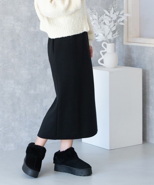 JELLY BEANS(ジェリービーンズ)の「厚底ムートンサボミュールサンダル(210-40343)JELLY BEANS(ジェリービーンズ)(ブーツ・レディース・ブラック系/キャメル・M/L/LL)」の13枚目の写真