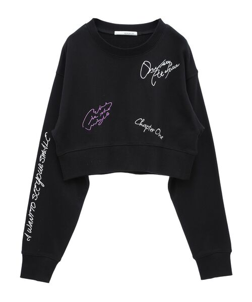 ELENCARE DUE(エレンカーレデュエ)の「・ELENCARE DUE ロゴ刺繍ショートスウェット(スウェット・レディース・ブラック/杢グレー/オフホワイト/チャコールグレー・FREE)」の3枚目の写真