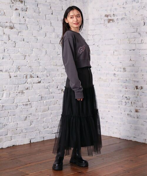 ELENCARE DUE(エレンカーレデュエ)の「・ELENCARE DUE ロゴ刺繍ショートスウェット(スウェット・レディース・ブラック/杢グレー/オフホワイト/チャコールグレー・FREE)」の7枚目の写真