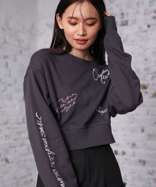 ELENCARE DUE(エレンカーレデュエ)の「・ELENCARE DUE ロゴ刺繍ショートスウェット(スウェット・レディース・ブラック/杢グレー/オフホワイト/チャコールグレー・FREE)」の10枚目の写真