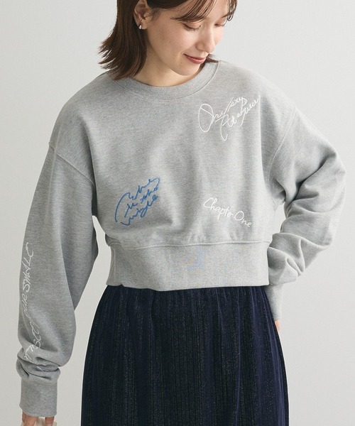ELENCARE DUE(エレンカーレデュエ)の「・ELENCARE DUE ロゴ刺繍ショートスウェット(スウェット・レディース・ブラック/杢グレー/オフホワイト/チャコールグレー・FREE)」の1枚目の写真