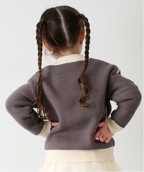 petit main(プティマイン)の「ニットトラックジャケット(ジャージ・キッズ・ブラック/ベージュ・S/M/L)」の4枚目の写真