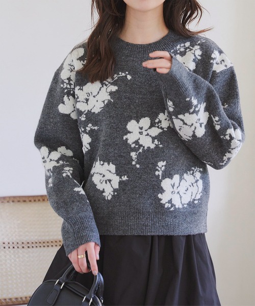 花柄もっちもちニットトップス（ニット/セーター）｜KOBE