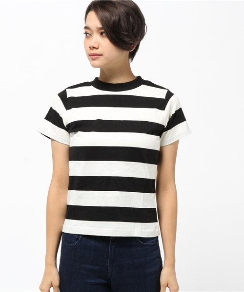 OUTLET(アウトレット)の「【who's who Chico】ハイネックボーダーT(Tシャツ/カットソー・レディース・ブラック×ホワイト/ブルー系その他・FREE)」の3枚目の写真