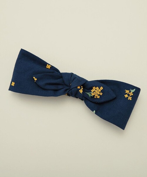 BRANSHES（ブランシェス）の「【おそろい】きんもくせい刺繍ヘアバンド（その他ベビー用品・キッズ・ネイビー/アイボリー・FREE）」の1枚目の写真