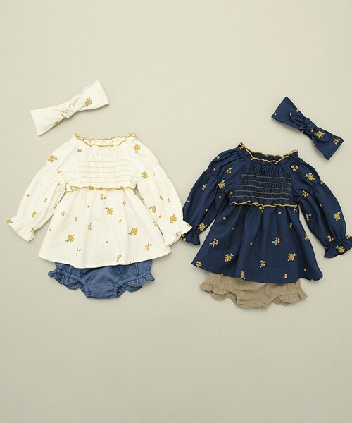 BRANSHES（ブランシェス）の「【おそろい】きんもくせい刺繍ヘアバンド（その他ベビー用品・キッズ・ネイビー/アイボリー・FREE）」の11枚目の写真