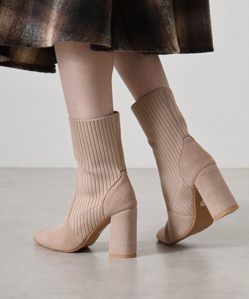 【セール】LIBERTYDOLL リブニットソックス ポインテッドブーツ（ブーツ）｜LibertyDoll（リバティードール）