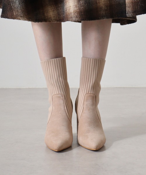 【セール】LIBERTYDOLL リブニットソックス ポインテッドブーツ（ブーツ）｜LibertyDoll（リバティードール）
