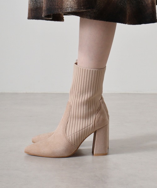 【セール】LIBERTYDOLL リブニットソックス ポインテッドブーツ（ブーツ）｜LibertyDoll（リバティードール）