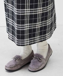 Live in comfort（リブインコンフォート）の「リブ　イン　コンフォート　ふかふか中敷きで歩き心地らくちんな　エコファー遣いのモカシンシューズ（モカシン/デッキシューズ）」