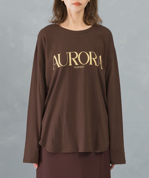 CHIGNON（シニヨン）の「CHIGNON　AURORA ロンT（Tシャツ/カットソー・レディース・ブラウン/ホワイト系その他・FREE）」の11枚目の写真