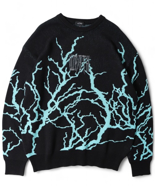 Lightning wide crew neck knit / ライトニング ワイドクルーネックニット unisex（ニット/セーター）｜RE730（アールイーセブンサーティー）