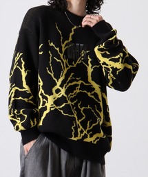 Lightning wide crew neck knit / ライトニング ワイドクルーネックニット unisex