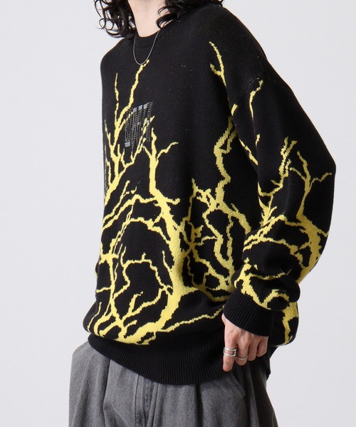 Lightning wide crew neck knit / ライトニング ワイドクルーネックニット unisex（ニット/セーター）｜RE730（アールイーセブンサーティー）