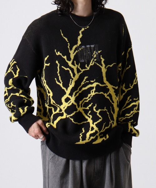 Lightning wide crew neck knit / ライトニング ワイドクルーネックニット unisex（ニット/セーター）｜RE730（アールイーセブンサーティー）